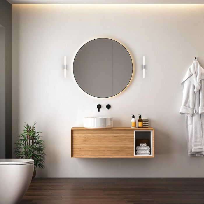 Світильник для ванної Briloner Leuchten LED, 11 Вт, 1300 Лм, IP44, 4000K, хром-білий, 470x65x68 мм