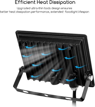 Світлодіодний прожектор Aigostar 30W, 6500K, 9000Лм, IP65, холодне біле світло, водонепроникний, для вулиці, саду, гаража, спортивного майданчика
