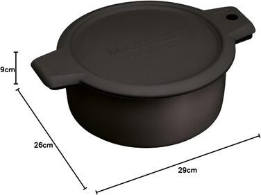 Мікрохвильова гриль- та підсмажувальна пательня KitchenCraft, швидке приготування, якість духовки, міцна й легка, 26x29x9 см, чорна