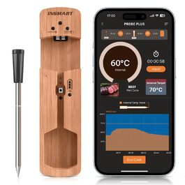 Бездротовий Bluetooth термометр INSMART для м'яса, IPX7 водонепроникний, з мобільним додатком, для духовки, гриля, коптильні, фритюрниці