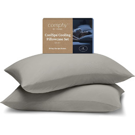 Комплект наволочок Coop Home Goods Comphy CoolSpa, 2 шт, таубенгрей, Queen Size, охолоджуючі, дихаючі, розкішна готельна якість, для спа та дому