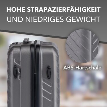 Дорожня валіза Xonic Design Boardcase, жорсткий корпус, 55x35x20 см, на 4 колесах, з кодовим замком, ручна поклажа, темно-сіра, бізнес-клас