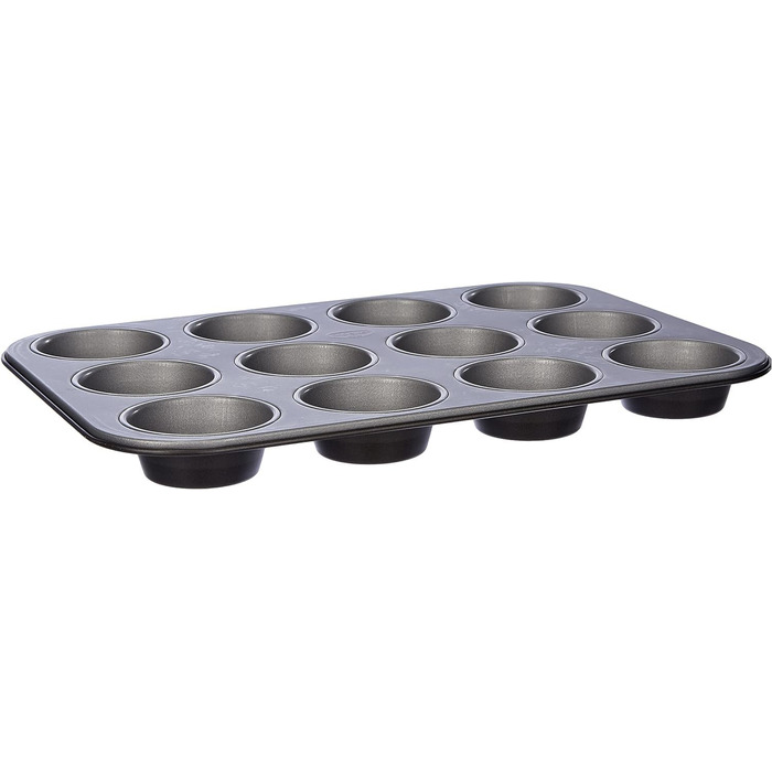 Форма для мафінів Dr. Oetker BACK-IDEE KREATIV, 12 отворів, сталь, антипригарна, Ø 7,5 см, сіро-чорна