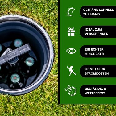 Земляний охолоджувач для пива Outdoor без ліфта, до 15 пляшок (0,33/0,5 л), легка установка, міцний матеріал, з грою