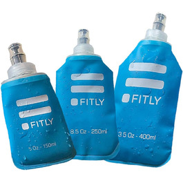 Набір м'яких фляг для гідратації FLASKS, 3 шт. (150/250/400 мл, сині) – для бігу, туризму, велоспорту, скелелазіння, складані пляшки для води
