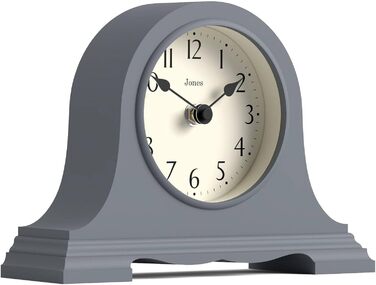 Настільний годинник JONES CLOCKS Speakeasy, класичний дизайн у стилі «Наполеонівський капелюх», сучасний ретро стиль для столу, полиці чи тумбочки, колір морський синій