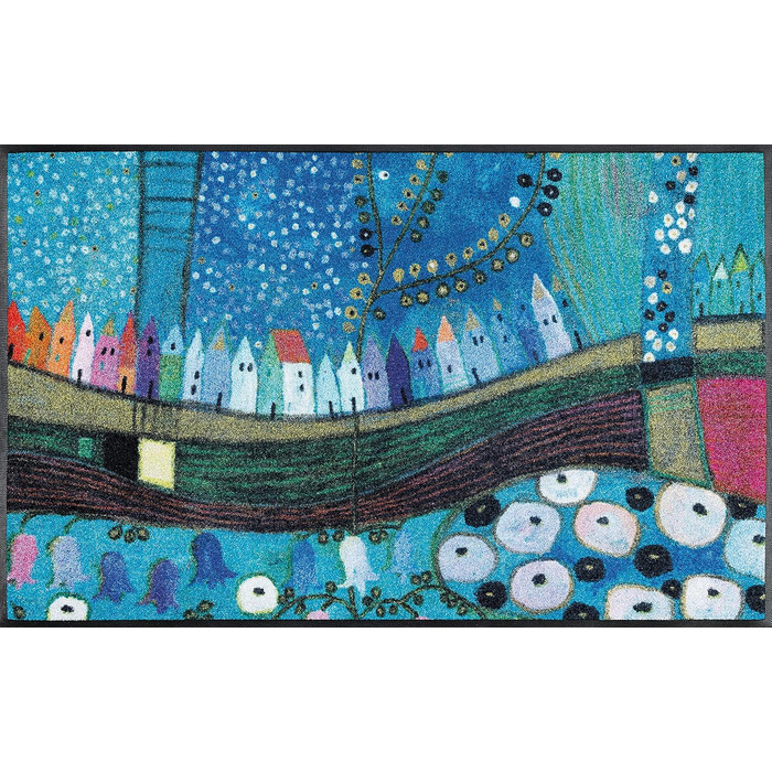 Килимок wash+dry для підлоги, синій, 50x75 см, для дому та вулиці, праний