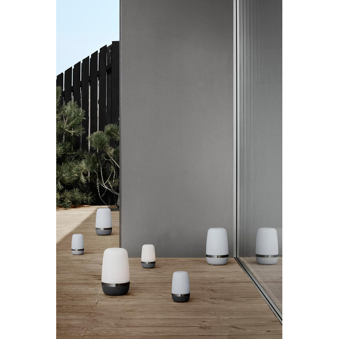 Світлодіодна акумуляторна лампа Blomus SPIRIT для вулиці, настільна, USB-зарядка, розмір S, платиново-сіра