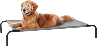 Охолоджуюче підняте ліжко для собак Amazon Basics, сіре, розмір L, 130x80x19 см