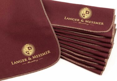 Langer & Messmer набір полірувальних серветок для гладкої шкіри, 100% бавовна, професійний догляд за взуттям (бордовий, бежевий)