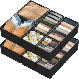 Органайзер для білизни та одягу Simple Houseware, складний, 12 шт, чорний