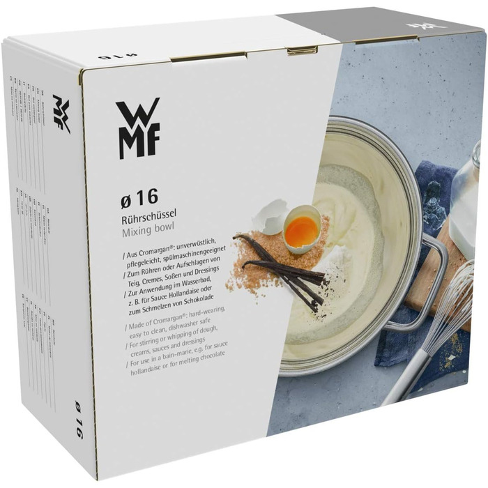 Миска для водяної бані WMF Compact Cuisine 16,5 см, сталева, полірування, для збивання, підходить для посудомийної машини, штабельована