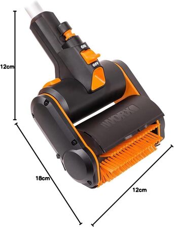 Акумуляторна мультищітка WORX WG441E.9 20В для чищення каменю, бетону та деревини, видалення бур'янів, з водяним підключенням, без акумулятора та зарядного, сумісна з PowerShare, жорстка щітка для кам'яних поверхонь