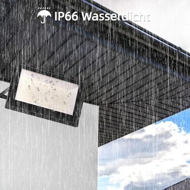 Wegoodlife LED прожектор 500Вт 50000Лм, 6500K холодне біле світло, IP66 водонепроникний, 50см кабель без вилки, для вулиці, гаража, подвір'я, коридору
