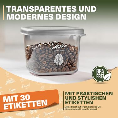 Набір герметичних контейнерів для зберігання продуктів, 20 шт, BPA Free, для кухні, мюслі, борошна та інших продуктів, органайзер для їжі, харчові контейнери з кришками