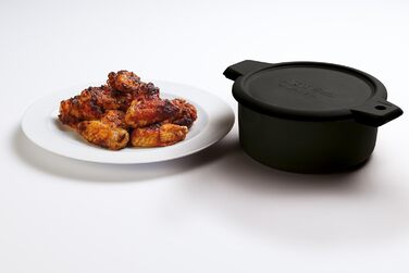 Мікрохвильова гриль- та підсмажувальна пательня KitchenCraft, швидке приготування, якість духовки, міцна й легка, 26x29x9 см, чорна