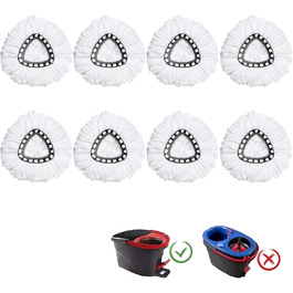 8 шт. запасних насадок для швабри O-Cedar EasyWring Spin Mop, мікрофібра, для глибокого очищення підлоги вдома та в офісі