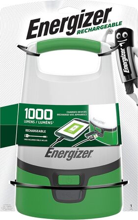 Світлодіодний ліхтар-лампа Energizer Vision Recharge для кемпінгу, туризму, надзвичайних ситуацій, зелений