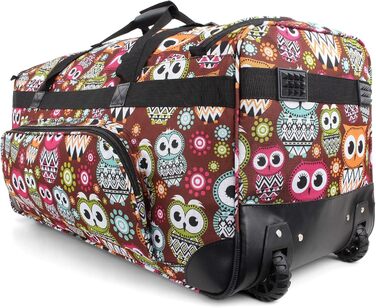Normani міцна дорожня сумка на колесах 100 л Retro Owl, велика, нове покоління
