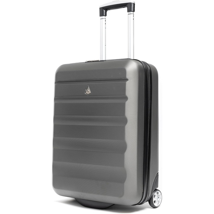 Легкий жорсткий чемодан Aerolite 55x40x20 см для ручної поклажі, сірий, 2 колеса, підходить для Lufthansa, Ryanair, Eurowings, TUI, SunExpress, Condor, кабінний тролейбус