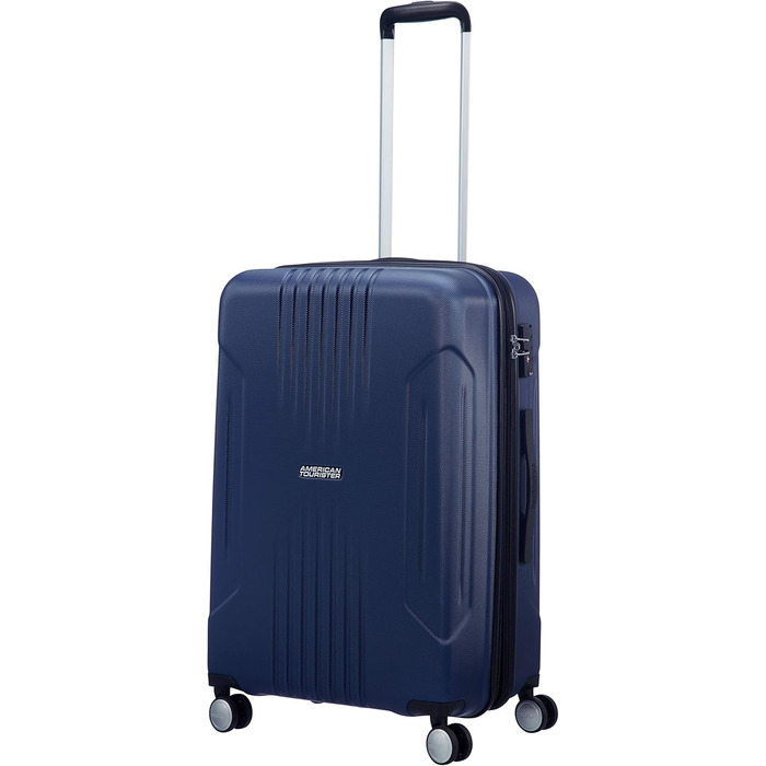 Велика розширювана валіза American Tourister Tracklite Spinner 120 л, темно-синя, 78 см