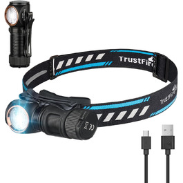 Налобний ліхтар TrustFire MC18 1200 люменів, водонепроникний, LED, акумуляторний, 5 режимів, для бігу, з ремінцем (синій)