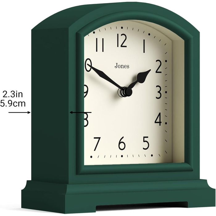Настільний годинник JONES CLOCKS® Tavern, класичний дизайн, для каміну, спальні, вітальні, офісу, зелений, компактний