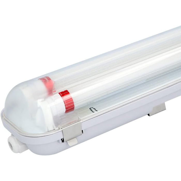HOFTRONIC LED світильник для вологих приміщень 150 см 60W 6000K холодне біле світло, 10500 лм, 175 лм/Вт, без мерехтіння, з'єднуваний, T8, IP65, водостійкий, подвійний, для гаража, підвалу, офісу