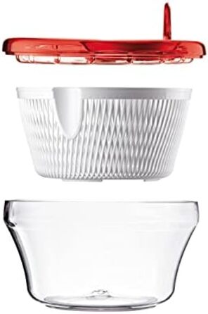 Сушарка для салату Guzzini Kitchen Active Design, червона, Ø28 x 18 см