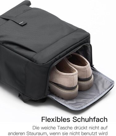 Рюкзак Inateck RollTop 25-30 л для чоловіків і жінок, з окремим відділенням для взуття, для ноутбука 17