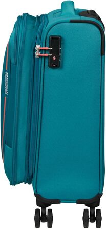 Валіза American Tourister Pulsonic Spinner L, розширювана, 81 см, 113/122 л, бірюзова (Stone Teal), мала 55 см, 43.5 л