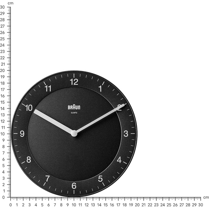 Настінний годинник Braun BC06B, аналоговий, кварцовий механізм, чорний, 20 см, класичний дизайн, тиха робота, легко читається циферблат
