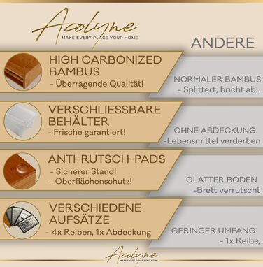 Дошка для нарізання Acolyne XXL з піддоном, карбонізований бамбук, 4 насадки для чищення, кришка, багатофункціональний кухонний набір