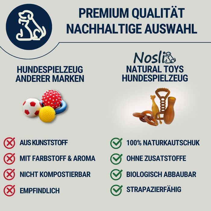 Набір іграшок для собак Natural Toys з натурального каучуку, для догляду за зубами, кидання, перетягування та розвитку інтелекту, 4 шт.