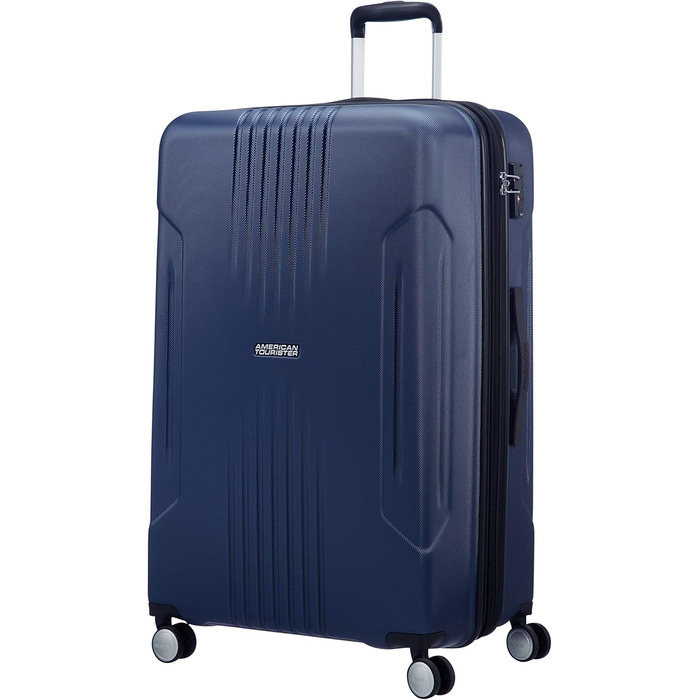 Велика розширювана валіза American Tourister Tracklite Spinner 120 л, темно-синя, 78 см