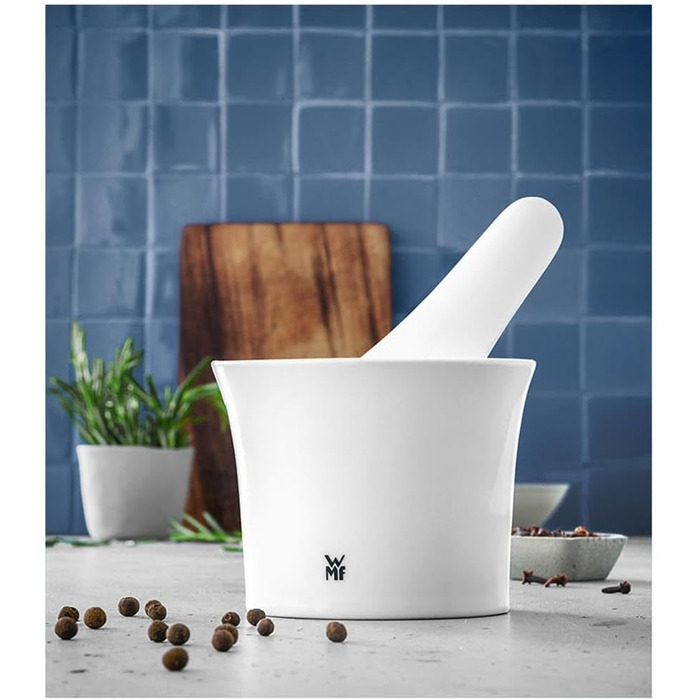 Молочник для спецій WMF Gourmet 12 см, порцеляновий, з товкачем, для подрібнення спецій, підходить для миття в посудомийній машині
