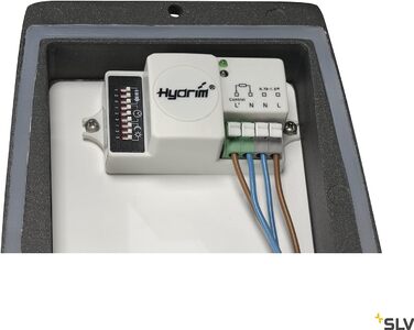 Світлодіодний настінний світильник SLV MERIDIAN BOX з датчиком руху для зовнішнього освітлення фасаду, входу, саду, тераси, E27, 25 Вт макс