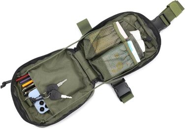Тактична військова сумка на стегно Huntvp MOLLE, водостійка, для мотоциклістів, чоловіча, поясна, для спорту, туризму, зелена (Тип-11)