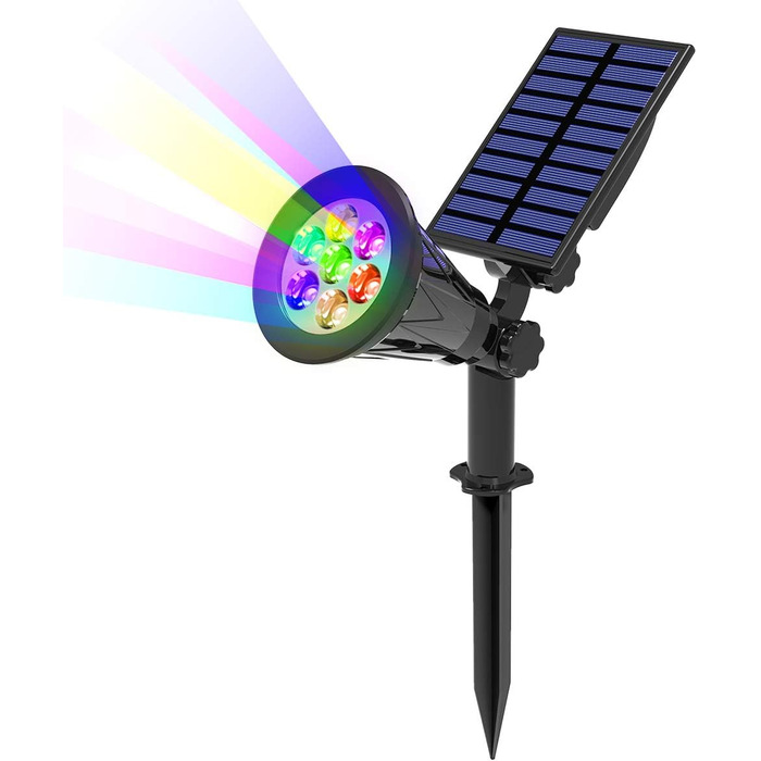 Світлодіодні сонячні прожектори T-SUN, 2 шт., 4 LED, садові світильники для газону, доріжок і тераси, холодне біле світло 6000K, 2 режими освітлення, зовнішнє безпечне освітлення