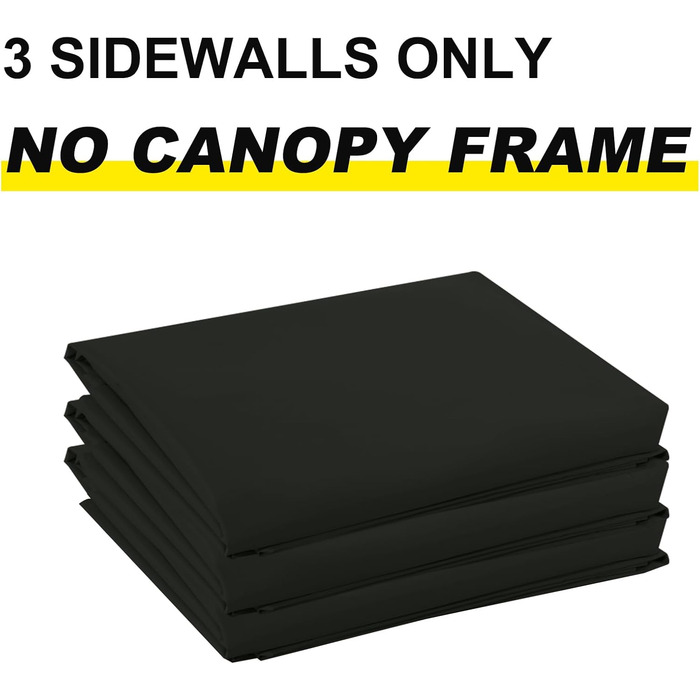 Бічна стінка для тенту ABCCANOPY SunWall 3x3 м, 3 шт, чорна, тільки бокова панель