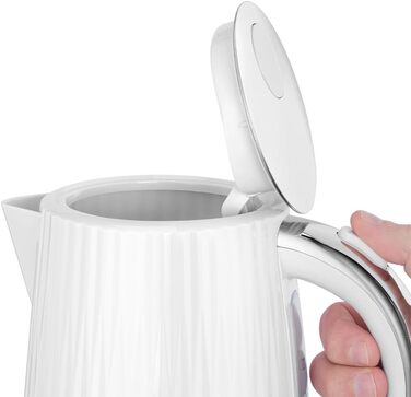 Електрочайник Russell Hobbs Eden 1,7 л 2400 Вт, білий, нержавіюча сталь, знімний фільтр, відкривання кришки кнопкою, індикатор рівня води, підсвітка, BPA free 27360-70