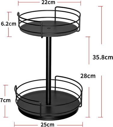 Обертовий органайзер для спецій AIRUJIA Lazy Susan, кухонна полиця для банок, олії, інгредієнтів