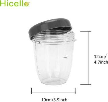 Набір із 2 чашок по 530 мл з запасними кришками для блендера Nutribullet 600W/900W