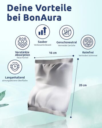BonAura AirOne змінний набір для осушувача повітря, 12 шт. по 680 г, гранули для осушувача, захист від цвілі та запахів, для житлових приміщень