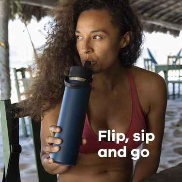 Гідрофляга Hydro Flask 710 мл – вакуумна пляшка з нержавіючої сталі з широкою горловиною та кришкою з трубочкою, колір Oat