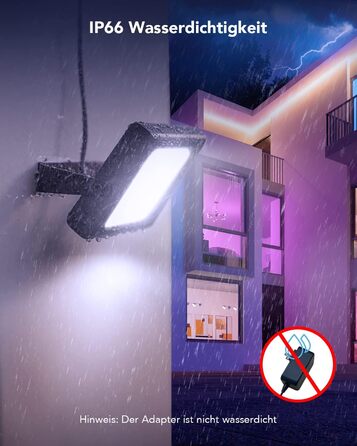 Розумний LED прожектор Govee RGBICWW для вулиці, WiFi, Alexa, 2700-6500K, регульована яскравість, зміна кольору, IP66, 4 шт, святкова гірлянда