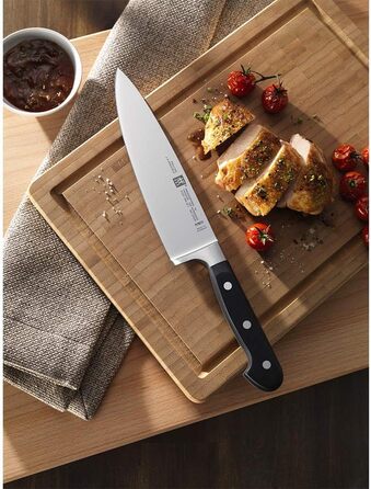 Кухонний ніж ZWILLING Professional S, 20 см, нержавіюча сталь, широкий клинок, пластиковa ручка з заклепками, чорний, Німеччина