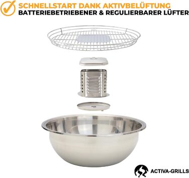 Портативний вугільний гриль ACTIVA Airbroil Premium Mini для барбекю, мобільний та компактний, з сумкою