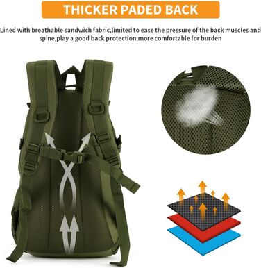 Тактичний рюкзак HUNTVP 25L MOLLE водонепроникний для спорту, туризму, школи, дорослих