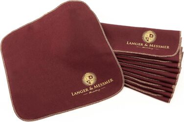 Langer & Messmer набір полірувальних серветок для гладкої шкіри, 100% бавовна, професійний догляд за взуттям (бордовий, бежевий)